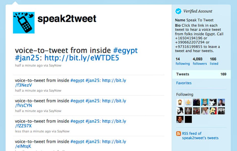 Egypt Protesters Get Speak-to-tweet Service | Recombu