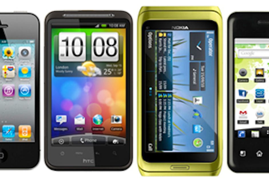 iPhone 4 vs HTC Desire HD vs Nokia E7 vs LG Optimus Chic ...