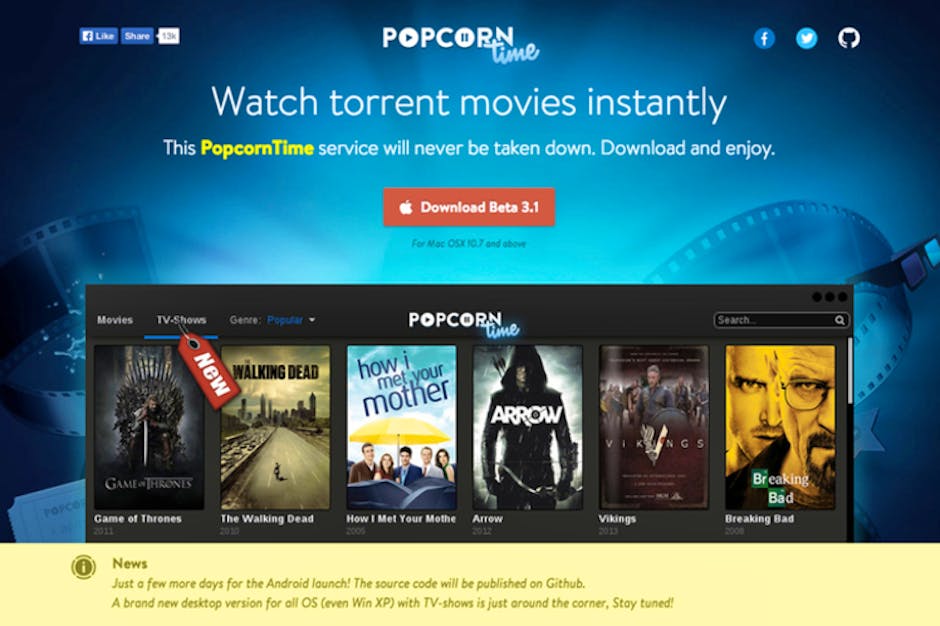 Popcorn Time adds Chromecast and VPN secrecy for Windows