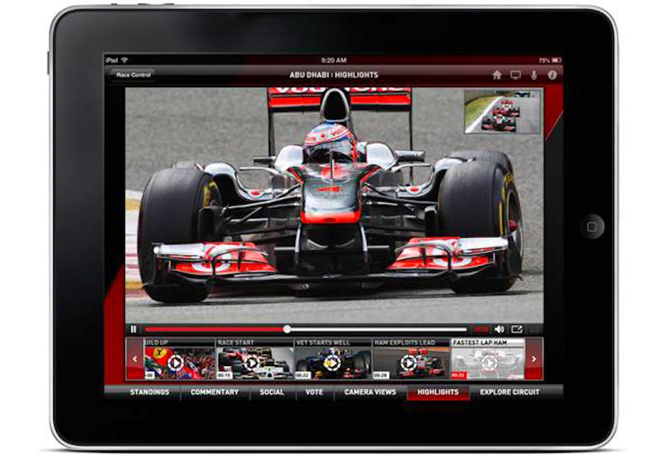 Video Sky Sports for iPad updated with F1 companion app 