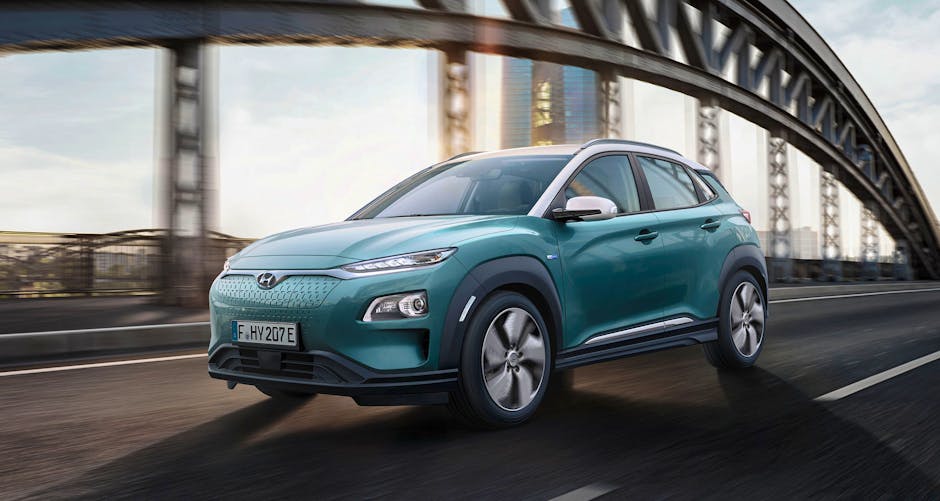 Hyundai Kona Electric on the road