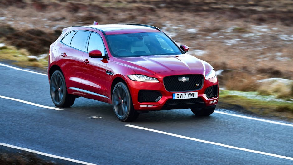 A red Jaguar F-Pace in full attack mode