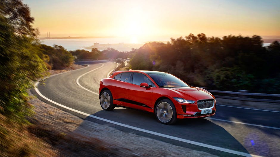 Jaguar I-Pace in the sunset