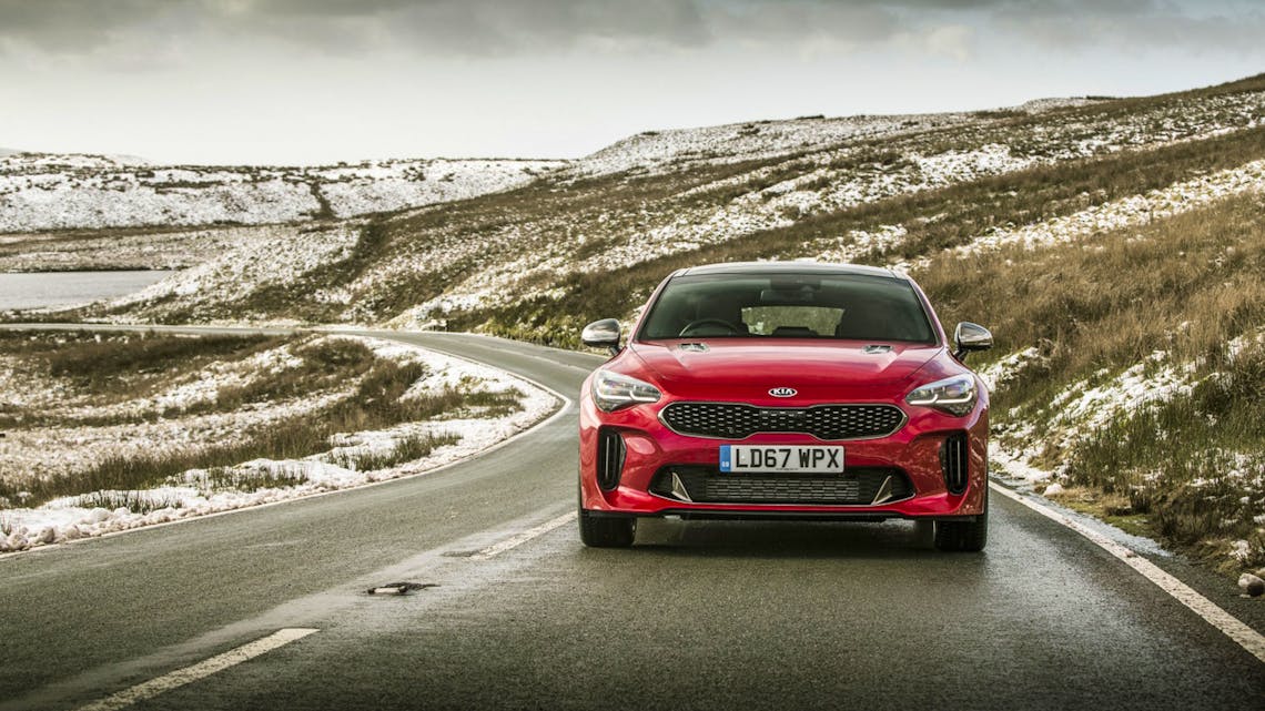 Kia Stinger on the road